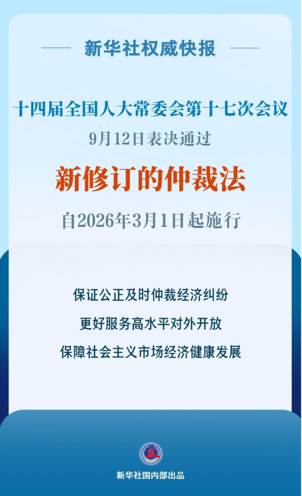 启点优配 仲裁法完成修订 更好服务高水平对外开放